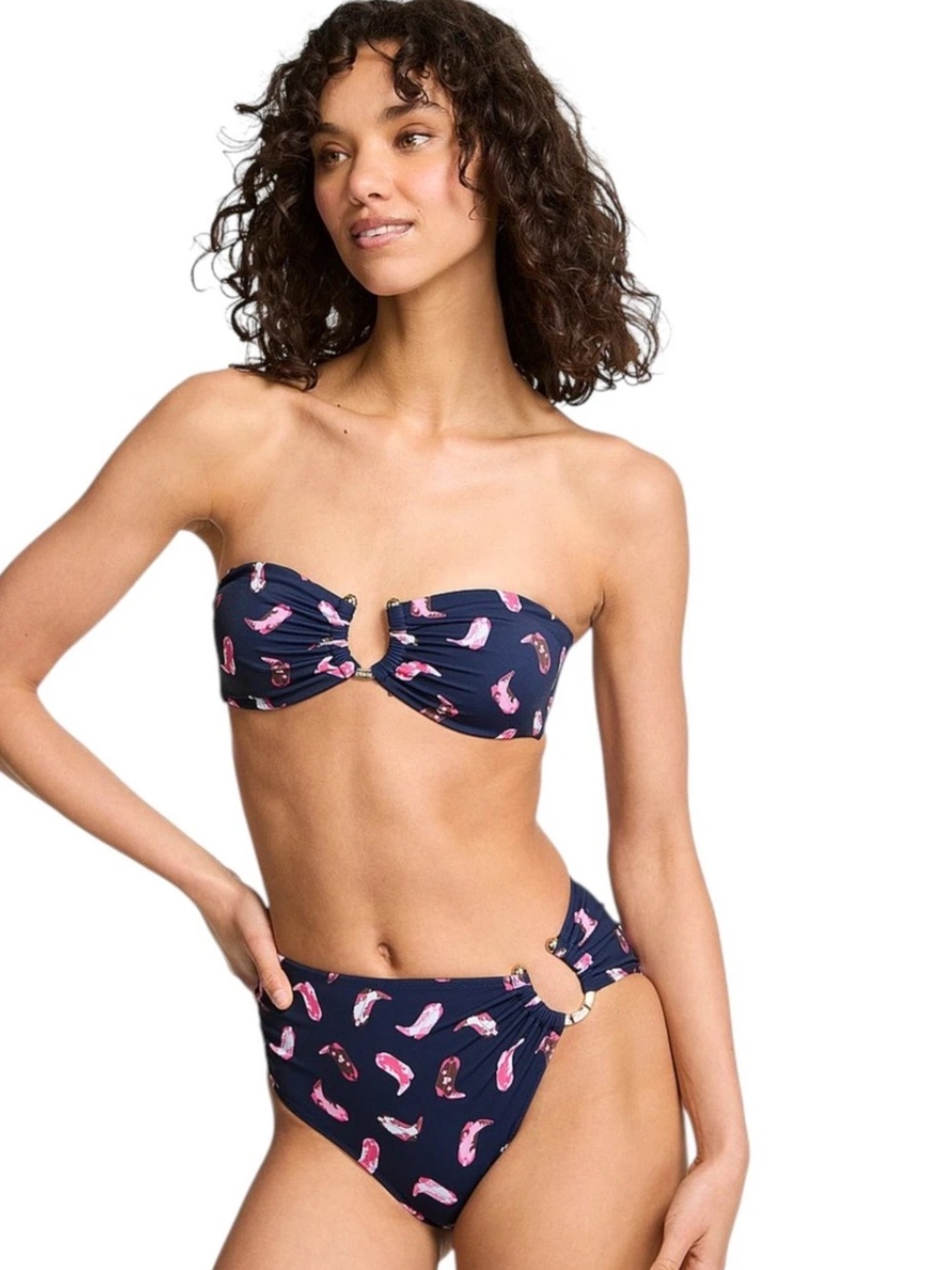 PINK Victoria's Secret All American Horseshoe High-Waisted Brazilian Bottom M